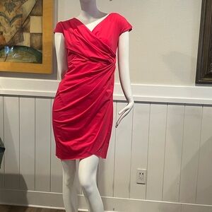 ANTONIO MELANI Vibrant Red Asymmetrical Dress